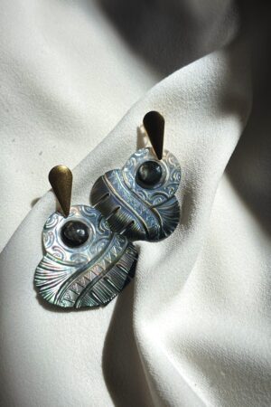 Boucles d’Oreilles en Nacre Gravée – Livia Tahiti
