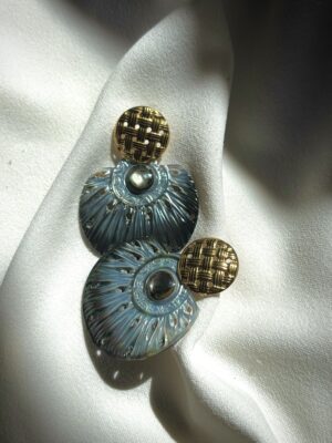 Boucles d'Oreilles en Nacre Gravée - Livia Tahiti