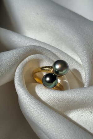 Bague Double Perles de Tahiti